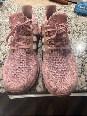 adidas Women’s Dusty Pink Knit Athletic Sneakers
